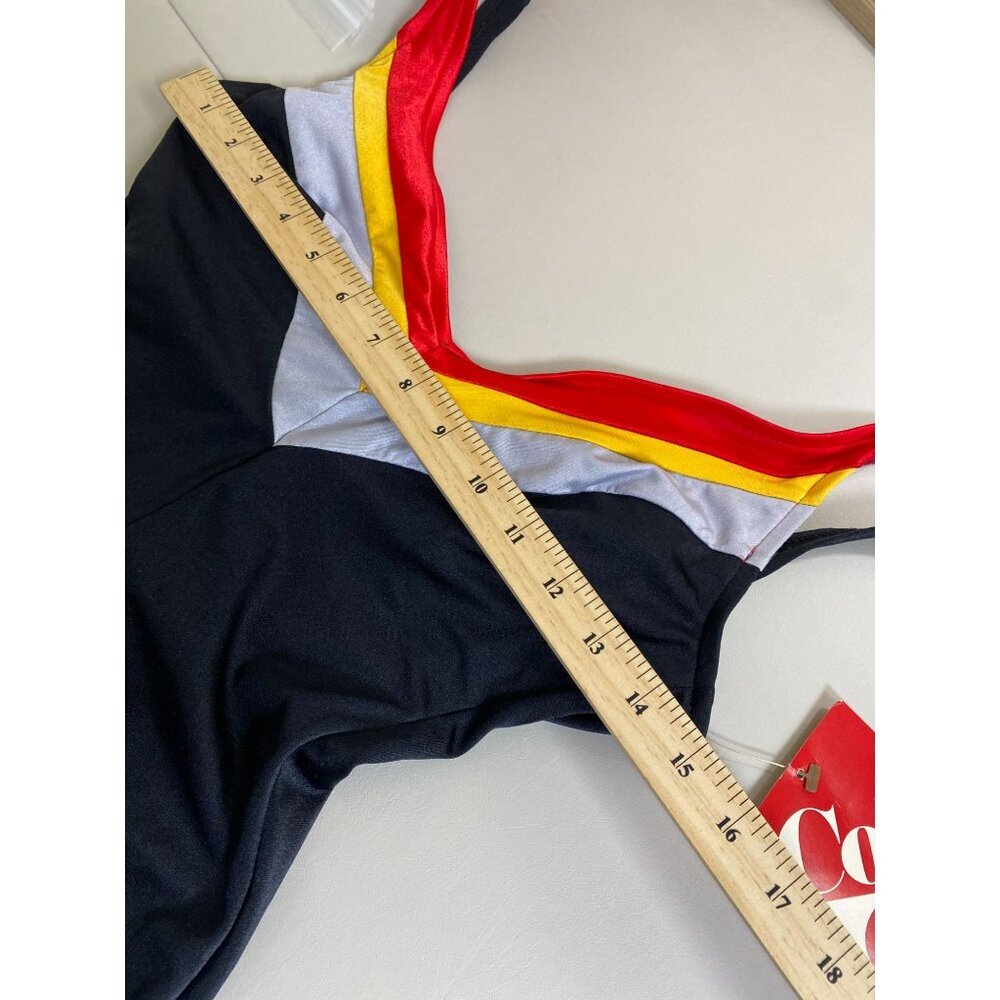 Vintage Cole Of California 40s 50s Retro One Piece Swimsuit Size 10 Black Red - Picture 12 of 16